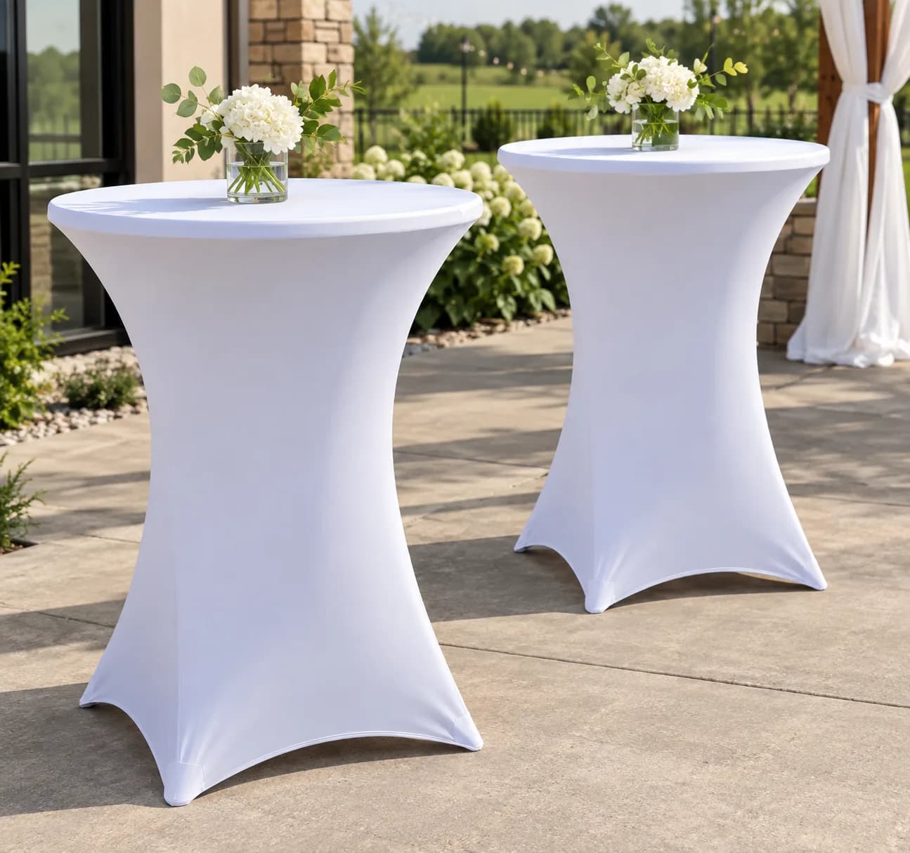 Cocktail Table Covers - White rental in Omaha, NE